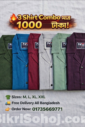 ৩ পিস শার্ট মাত্র ১০০০৳ Combo Offer